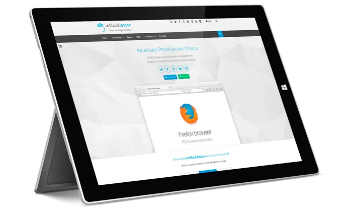 Surface tablet mockup